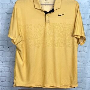 Tiger Woods Collection Nike Collab Golden Yellow Polo w/animal print Nike Swoosh